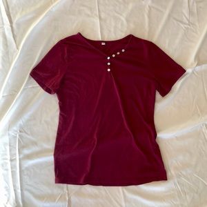 Red Tee-Shirt with buttons